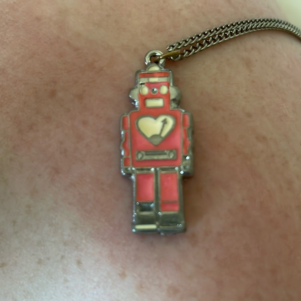 Pink Robot Necklace by Girlprops